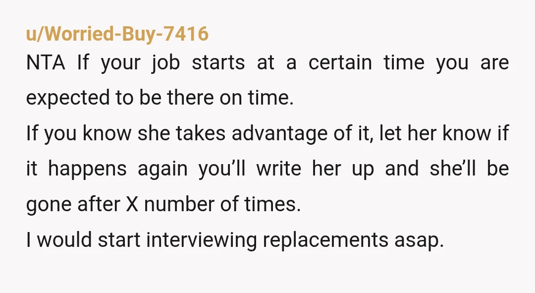 u/PopularEgg6996
You’ve already let it go for too long that’s why she keeps doing it.
One write up and then she’s gotta go.