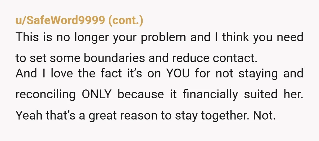 u/eepeqez Hopefully by "taking over the lease" you mean that the lease has been properly amended and you are no longer on the hook if she fails to pay her...