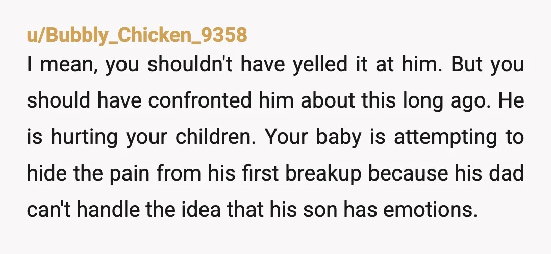 u/YeahlDid I don't understand why you married him if you don't like his type so much. I mean, I agree with you, but that's why I would never marry someone...