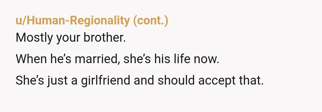 u/DetectiveClear6734 NTA Your brother’s behavior screams red flags. It’s too soon to meet the people he’s insisting you invite to your wedding? Then all of a sudden it isn’t. Anyway,...