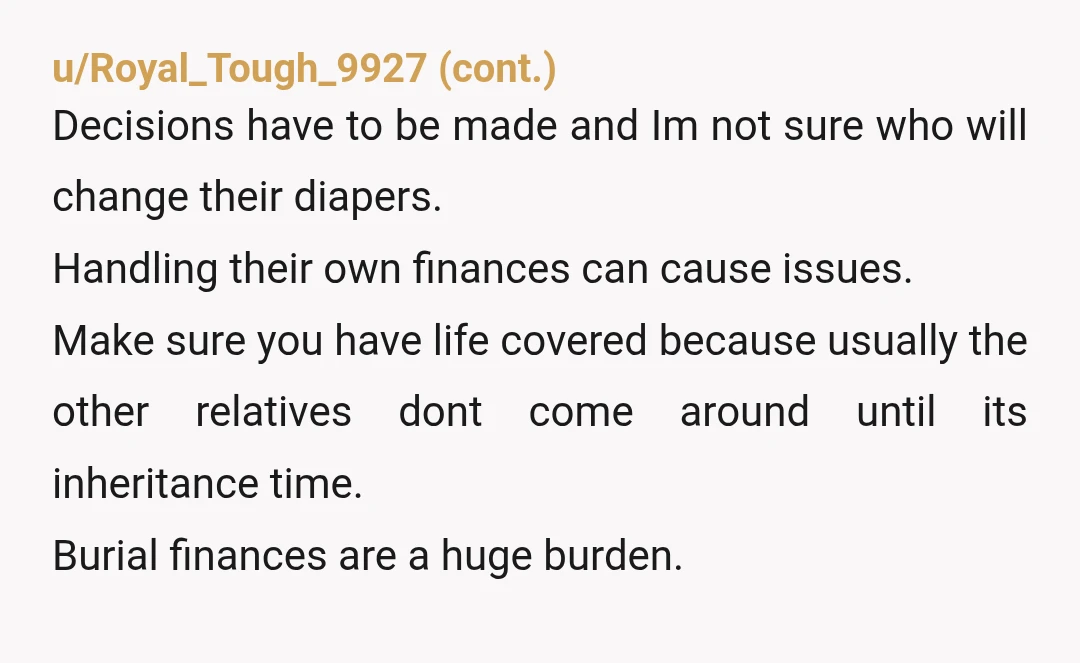 u/SuluSpeaks First off, well educated sister needs to find a job, to start with. She needs to plan ahead if her marriage isnt stable. Then she wont need support from...