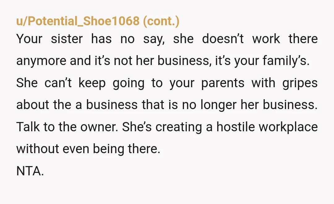 u/Calm-Strawberry627 NTA "Sister has a history of creating stories, exaggerating situations, or telling versions of events that later change or turn out to be inaccurate" Seems to say it all...