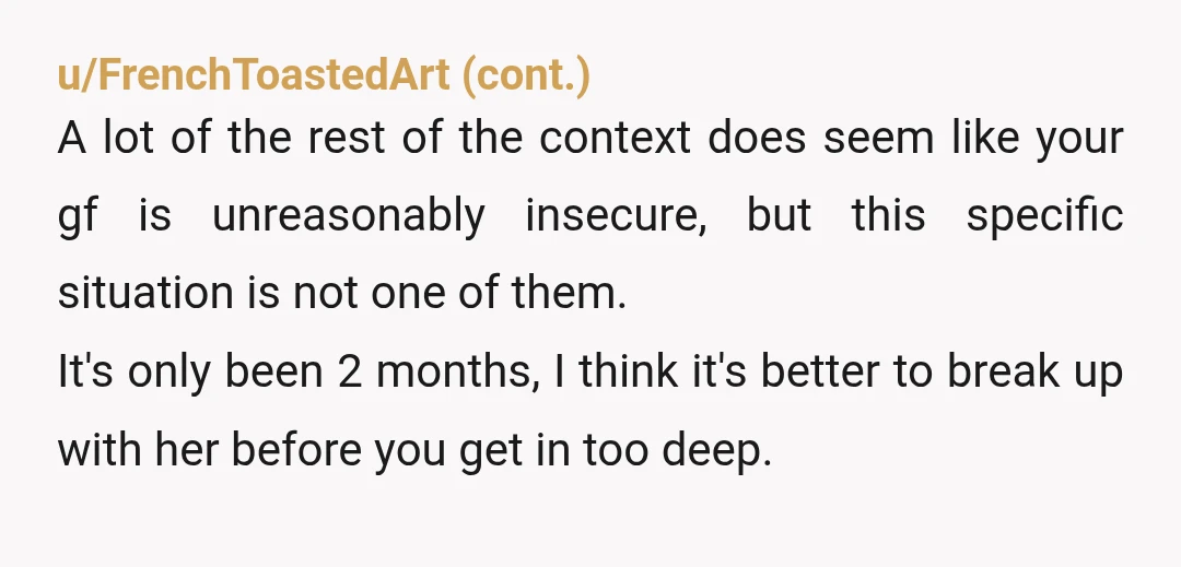 u/kitntrip
Together 2 months but posting your tinder pics 1 month ago? Sounds like you're a player.