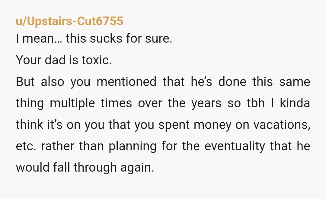 u/Visible_invisible692
Your dad is a monumental pos. Not much ypu can do though