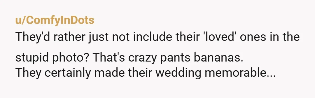 u/DianeForTheNguyen
I'm really hoping this is rage bait because I can't imagine anyone of marrying age being this incredibly stupid and inconsiderate of guests.