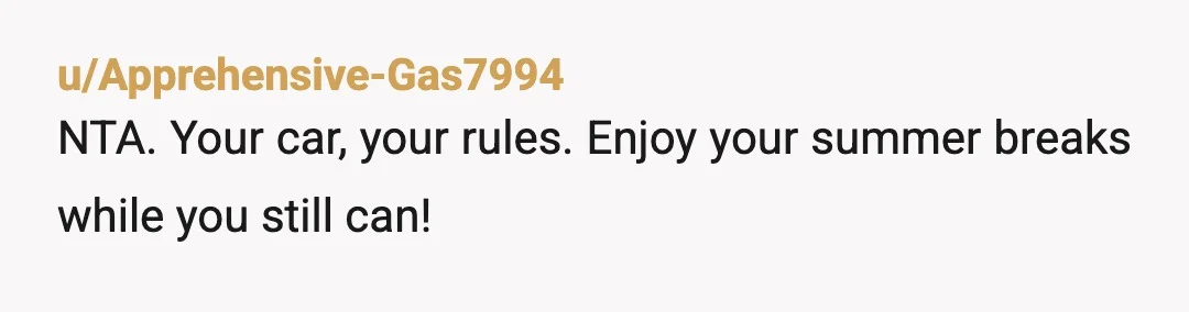 u/BellaFromSwitzerland Your grandma’s expectation is unrealistic Once you got a driver’s license you’re not yet experienced enough to chauffeur everyone around everywhere They can take the bus or rent a...