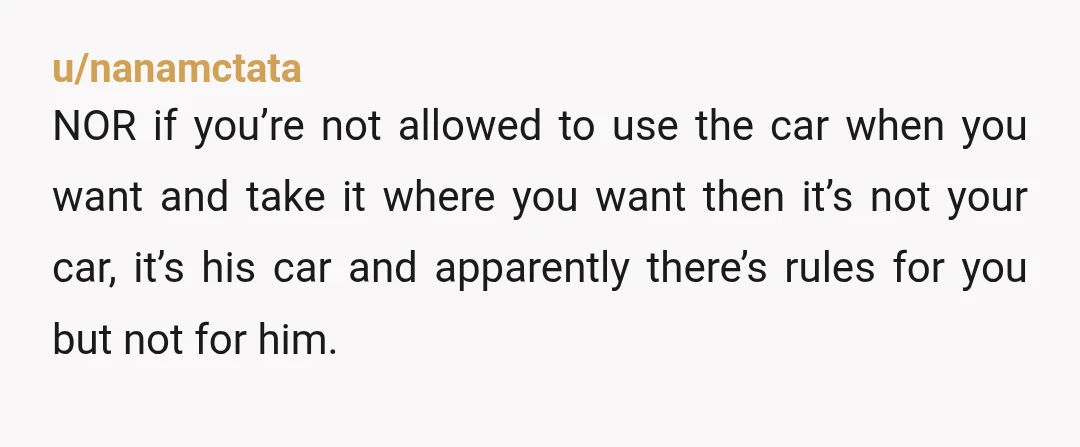 u/WetBandits1990 So you are 32, married for 2 years with no kids, and don’t contribute financially. You asked him the day of an important exam to drive you to another...