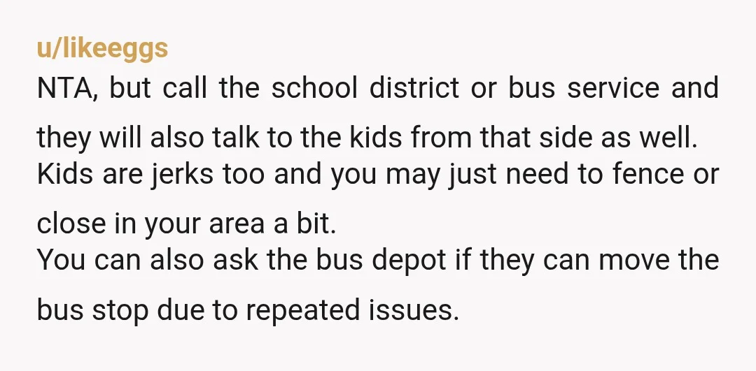 u/Kristrigi NTA, It also becomes a liability for you when theyre playing around on your property. You've gone to the parents a number of times it sounds like, so the...