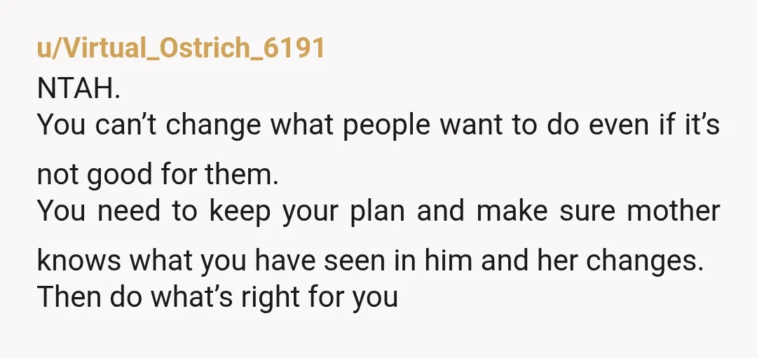 u/Zestyclose_Current41 NTA but, considering your relationship with your mother seems to be more on the positive side without this man, I'd warn her first. "Mom, the rule still stands, if...