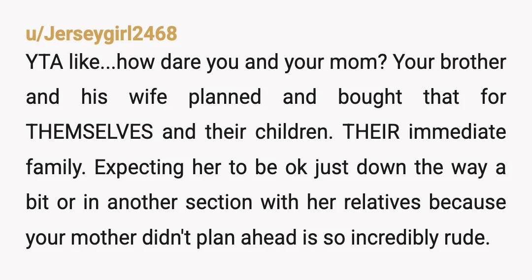 u/JustAChubbyTexan YTA. You're asking her to give up her burial spot. That's not a small favor, and "it's just a plot" is easy to say when it isn't yours to...
