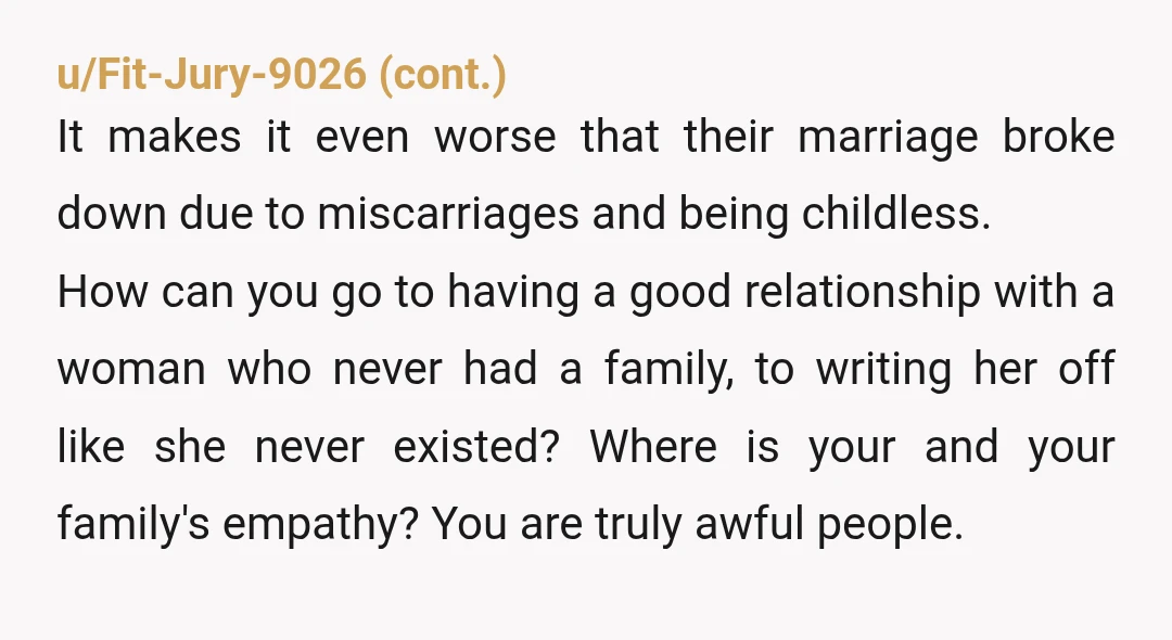 u/FelineHostage I've seen this situation before, & I still find it puzzling. Apparently, some people don't understand that, with the exception of children born to (or adopted by) the divorcing...