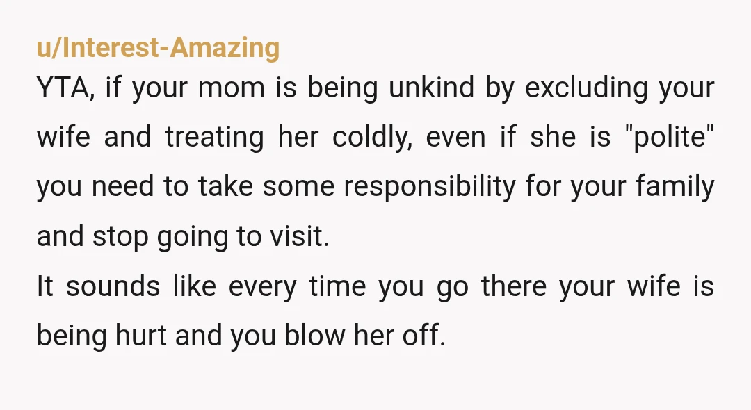 u/Juls1016 NTA. You’re right, they’re just different and seem like your wife doesn’t make an effort. Relationships are bilateral, meaning that it’s up to both parties to keep the relationship...
