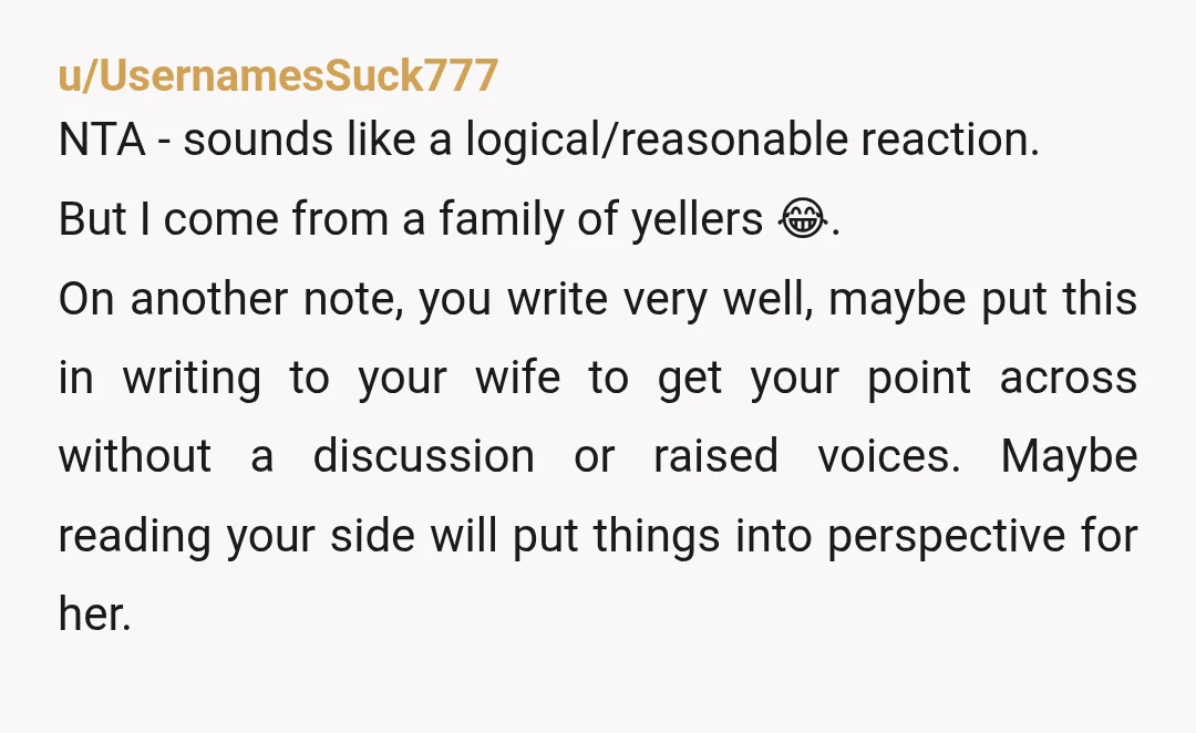 u/ReadMeDrMemory
NTA but please let your wife be the one to police MIL's behavior.
If she doesn't, she doesn't, but it is a total non-winner for you.