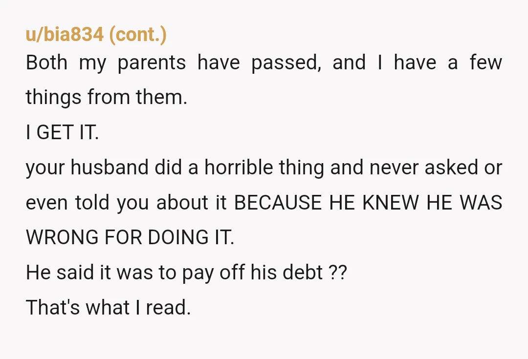 u/MedicalAd2229 NOR. He should have at least have asked. Had he been open about the situation you would have had a chance to help problem solve a solution that didn't...