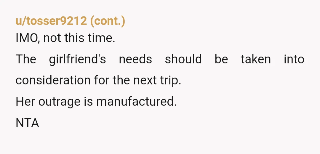 u/Practical-Owl-9358 Might be controversial but NAH. We don’t know what essential functions the dog performs. Did they look into the international travel requirements to bring an animal overseas? You’re not...