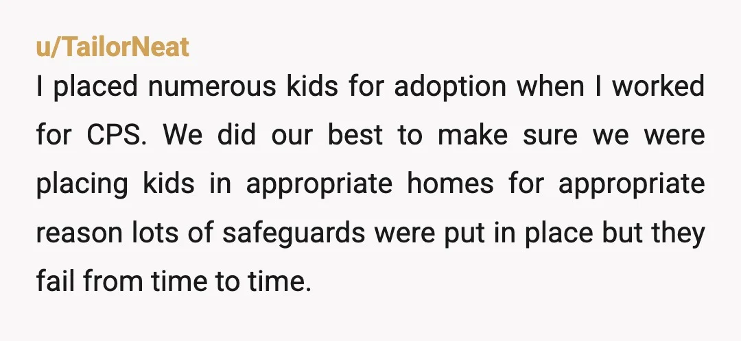 u/pBolder2625 They should try an animal first, and she needs to go to therapy for this life transition. She has been a care taker for a long time, probably adopted...