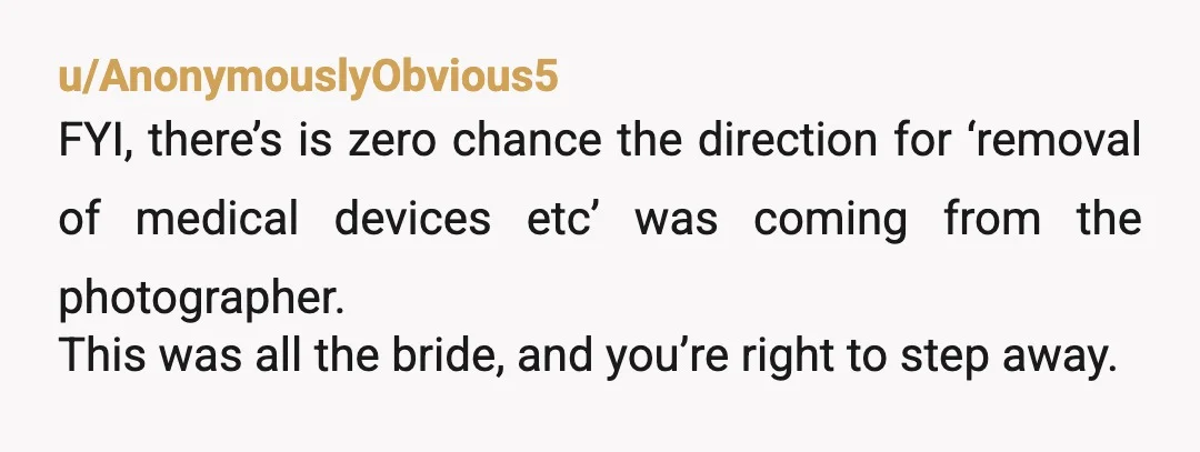 u/kobayashi_maru_fail “Sure sweetie! Anything for you, World’s Most Important Bride. But if you must remove my sense of hearing, we’ll obviously need to do the whole ceremony in ASL, with...