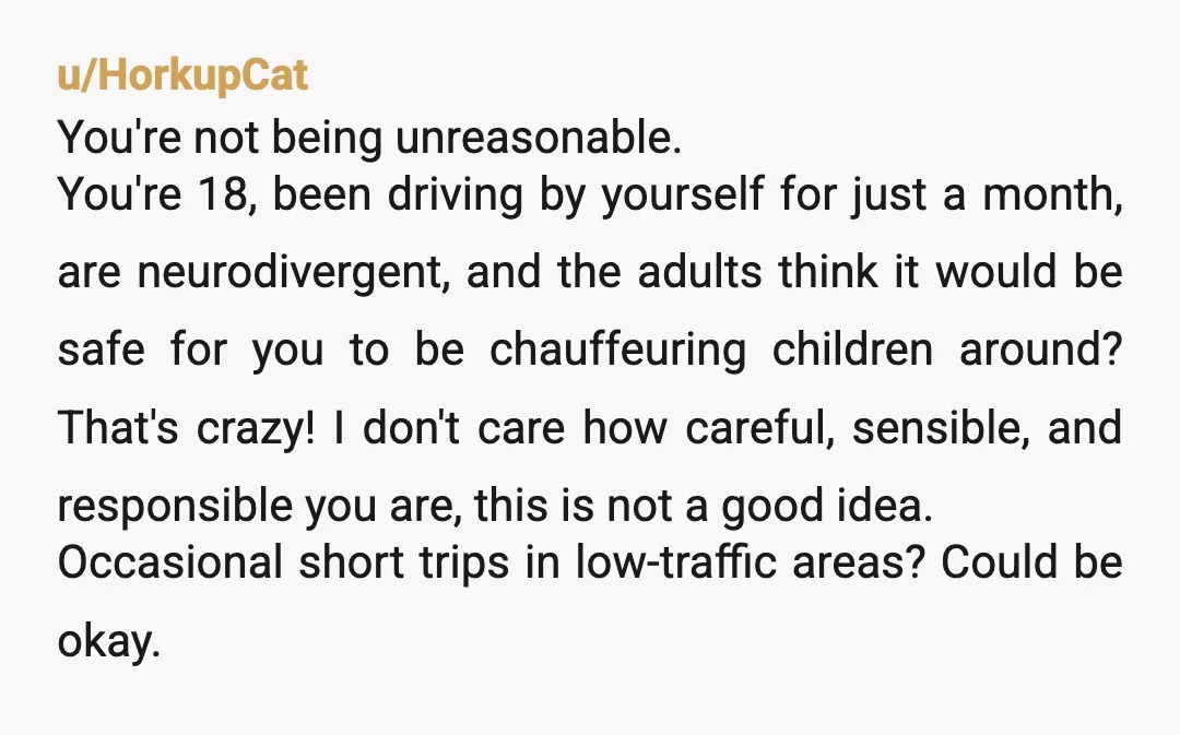 u/Jmfroggie Nta. Say no. Your cousin can rent a car. Also- as a new driver, you’re probably not even allowed to drive other people yet, but check into your local...