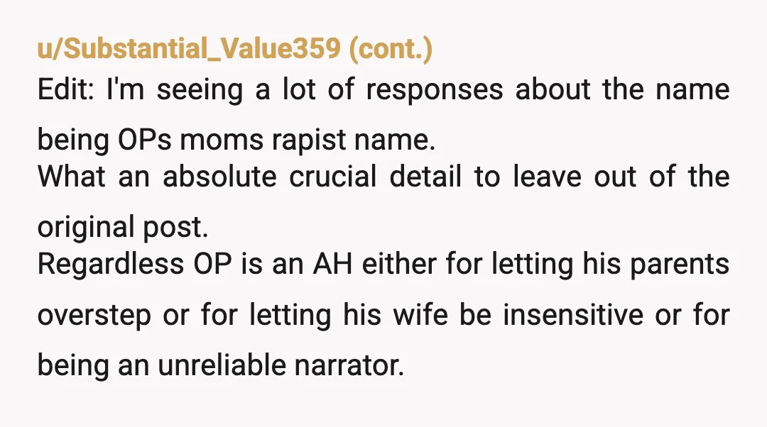 u/Etiacruelworld I love that you keep singling out your mom in this even though it’s your dad that’s the issue. What is wrong with this name because no one is...
