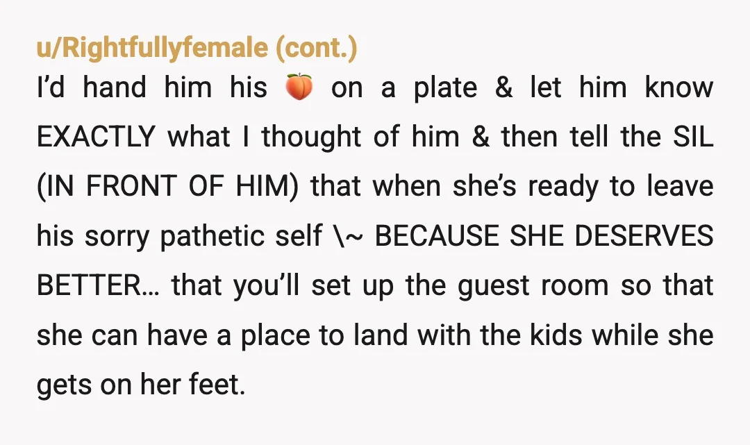 u/PhatGrannie
NOR.  Keep that spine shiny, and offer to help his wife if she decides she’s done, too.