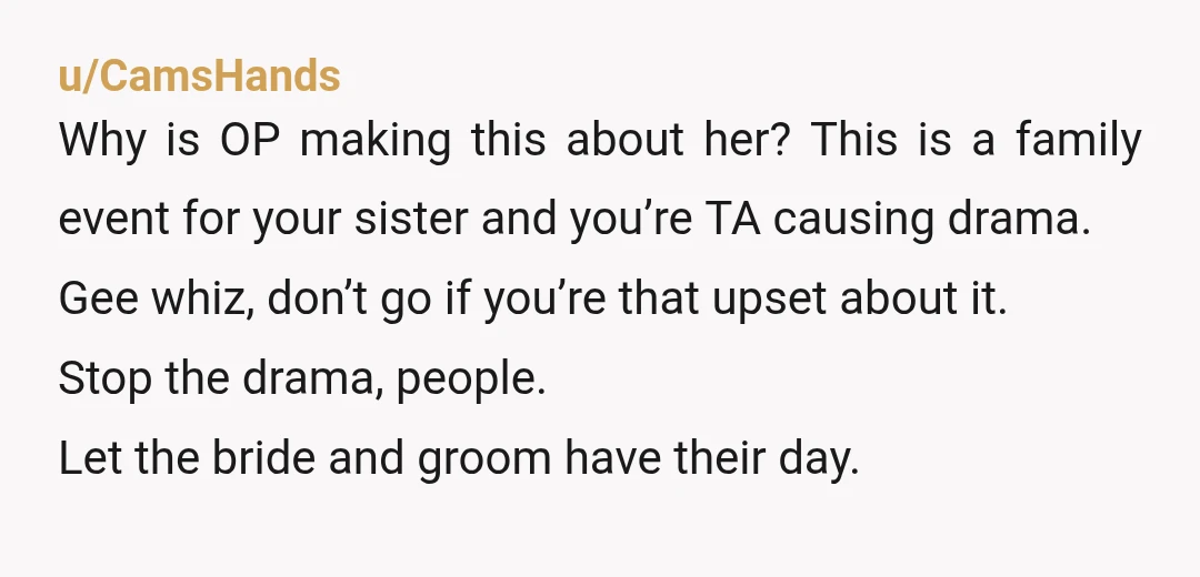 u/retrometro81 As much as I think “their wedding / their rules” is generally a solid principle, it doesn’t exempt the couple from social consequences that happen as a result of...