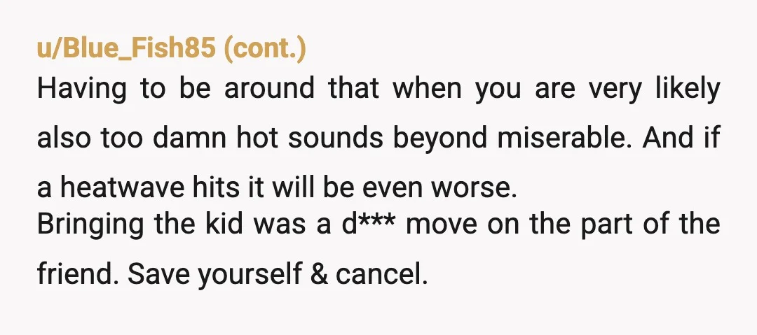 u/DroidCabaret
You are not excluding her. You are declining a completely different holiday.