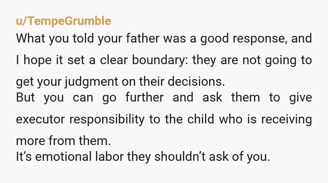 u/AirHopeful7184 I think what your dad is suggesting is unfair. It is as if you are being punished for making something of yourself. My father left my brother 2/3s of...