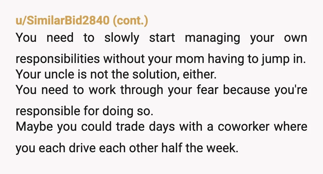 u/SimShine0603
I’m sure there’s more to this but my first thought is…what’s better? Being late picking up the toddler or the adult choosing not to drive themselves?