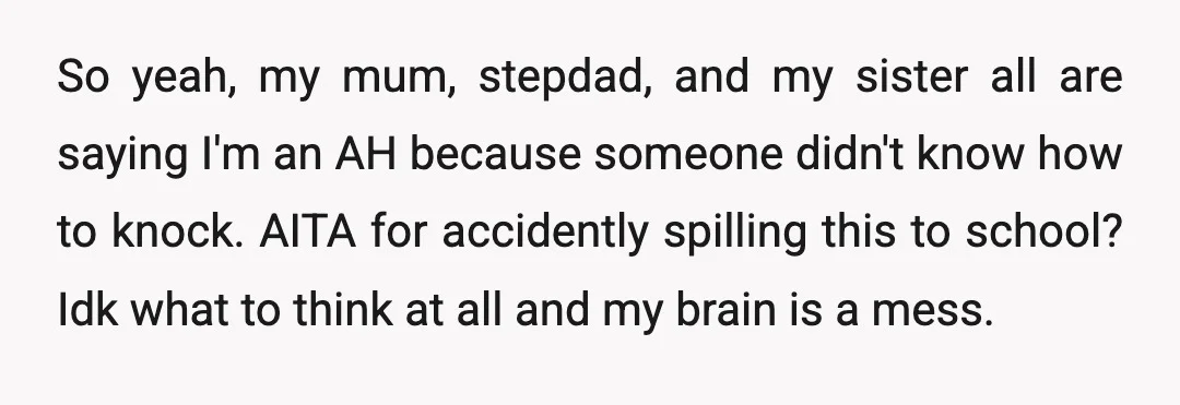 This whole situation is too much, I'm already under too much pressure with my parents fighting, me being blamed for everything, my schoolwork, and keeping my social life existent. I...
