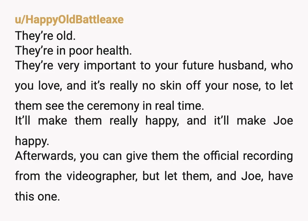 u/Able-Pineapple-1137
Why don’t you want to livestream it? It seems very low stakes and non-disruptive - an easy win for everyone.