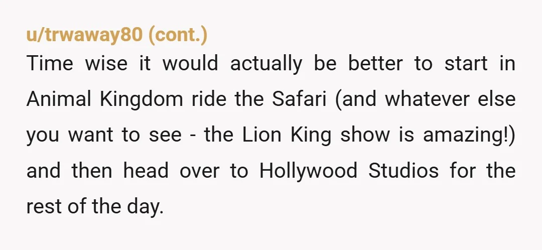 u/Top-Bit85 What kind of AH insists on you standing around watching him for hours? Go enjoy the safari he'll live. It might help remind him he is not the center...