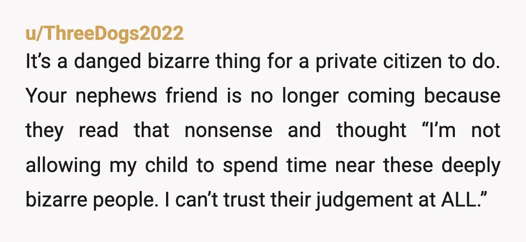 u/JillDRipper
I wouldn't sign it, and I would tell my kid to find new friends.
This would make me worried about visiting your home or having your kid visit mine.