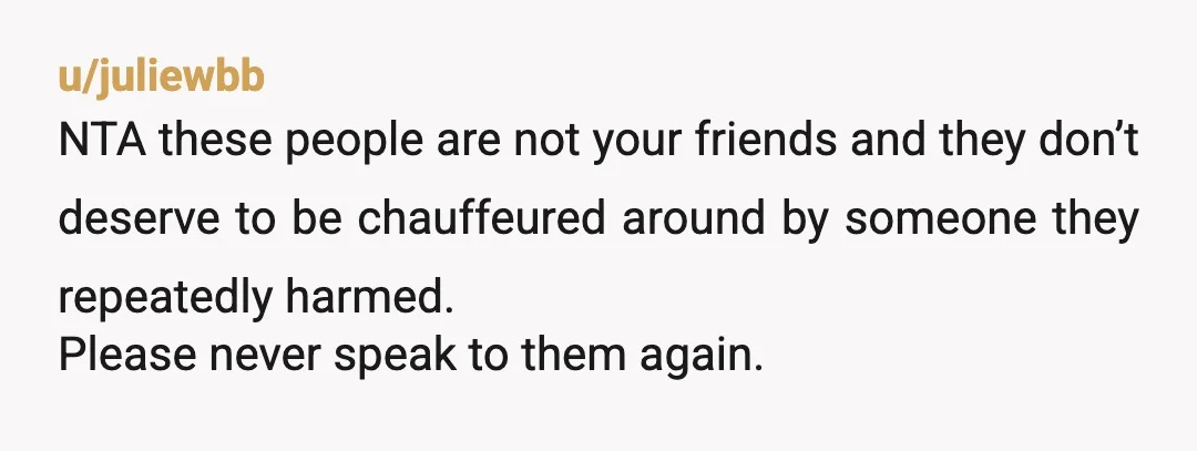 u/jsponenberg05 Nta. I know myself how panic and anxiety attacks feel and if your "friends" were actual friends, they would held your mental health on a higher concern than a...