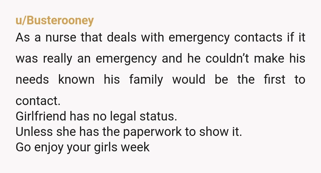 u/vtretiree23
NTJ because of his reasoning and not telling you.
If he doesn’t trust you he needs to call on his brother.
He also needs to apologize to you.