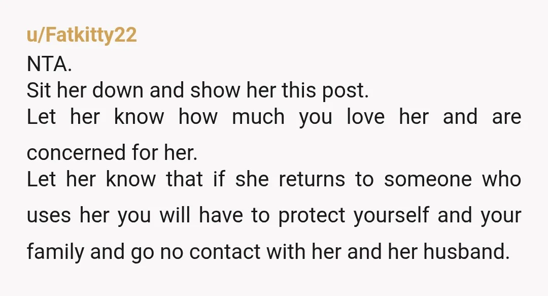 u/CowtheCatt You need to sit her down. Both you and your brother. And tell her she either goes no contact with him, or you two go no contact with her....
