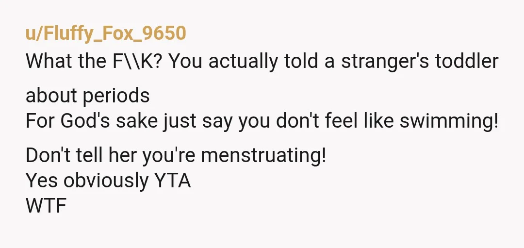 u/Careless-Ability-748
yta why would you say that to a child? Just say you don't feel like it. 