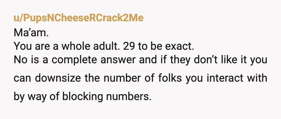 u/Electrical_Beach169 Text your father and let him know that if this gets brought up again you will go no contact with him so he needs to be sure this is...