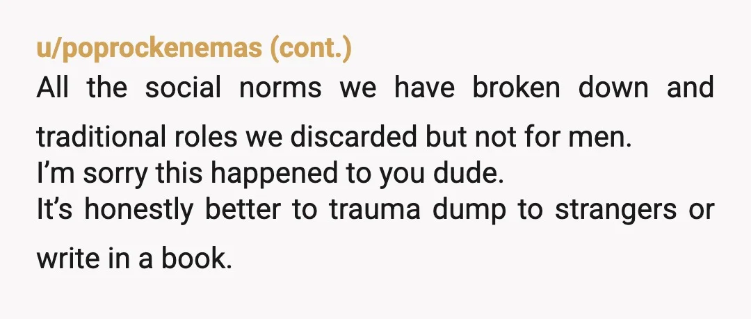 u/TheFreshwerks
I have read this story here before. Evwn the wording is very similar, if not the same.