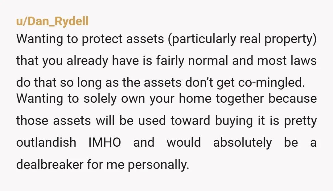u/1_BigDuckEnergy I agree that the stuff you acquired before should stay yours….. that would be you Canadian home and current value of investments However, expecting her to live in a...