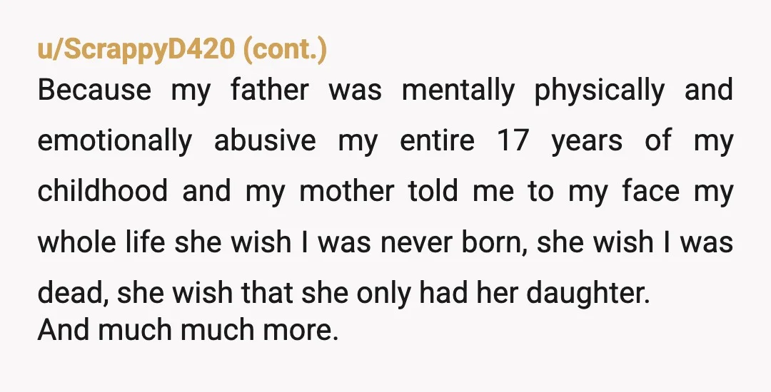 u/External-Pen9079 A colleague of mine didn’t attend her mother’s funeral due to the abuse she had suffered when she was younger. I was worried she’d later come to regret it...