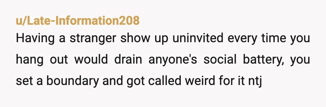 u/Confident-7604 A) YTJ for not inviting your friends special other knowing perfectly well she is visiting him and has no other friends around. B) your friend should have just declined...