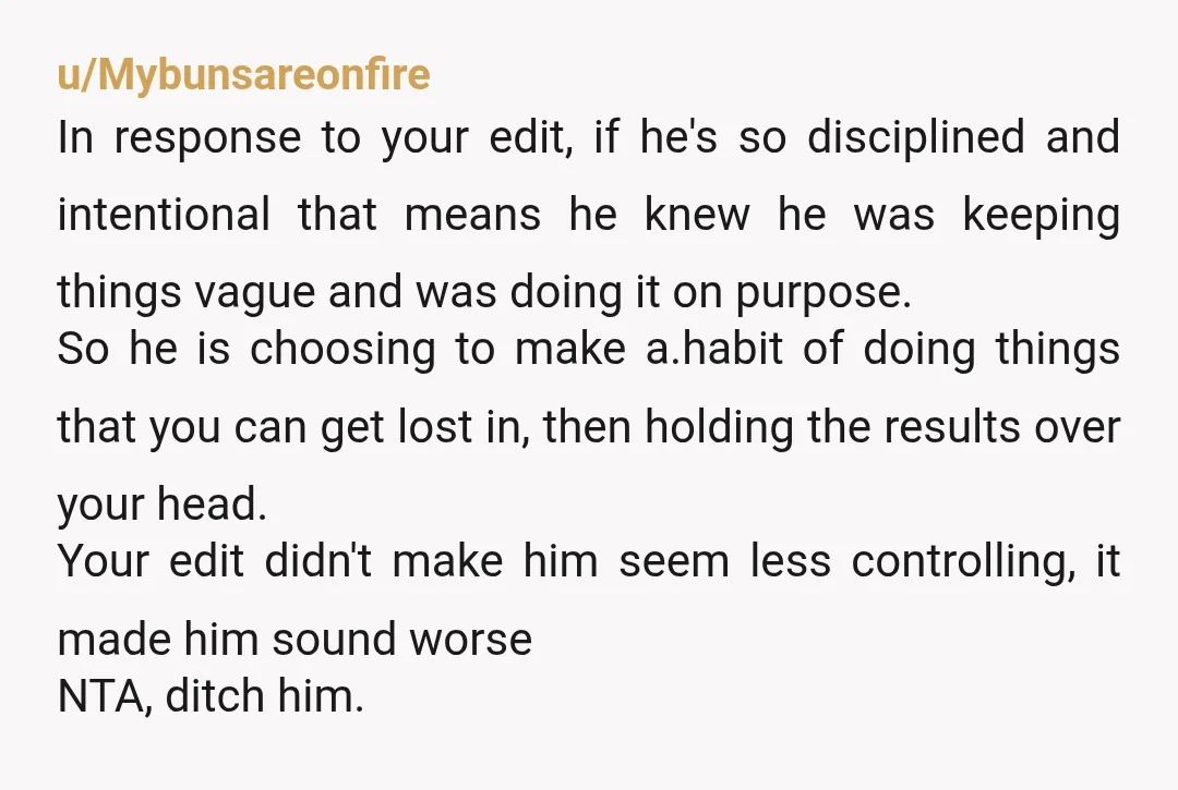 u/killyergawds You "genuinely understand" your boyfriend's perspective that you need to cut off an entire group of friends because you slept with a person once over a year ago when...