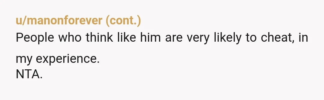 u/One_Waxed_Wookiee You can't even like sports? I get him feeling a bit bad when you said another guy was good looking, if he's insecure about himself that would feel harsh,...