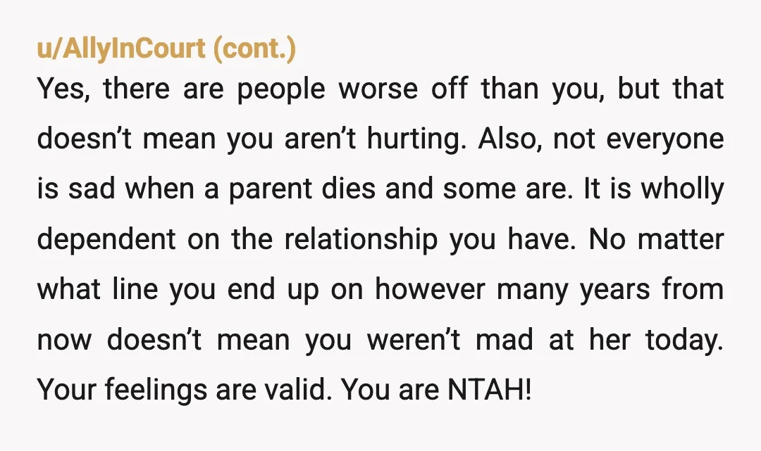 u/DKat1990 You aren't TAH, just young. I'm sorry and I do empathize but all you can do is keep the peace the best you can and make good enough grades...