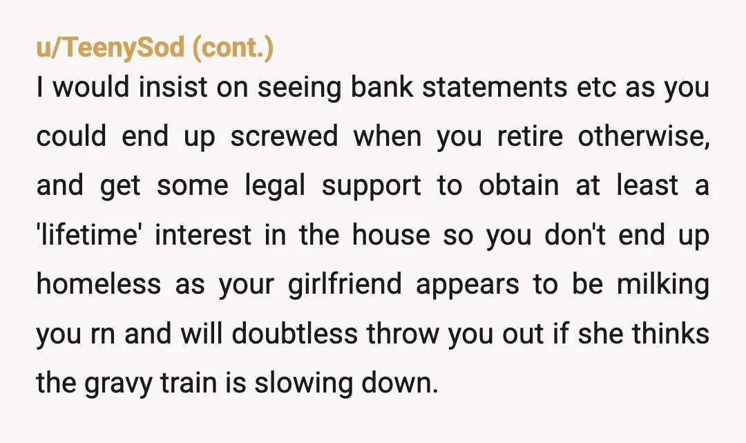 u/ComfortableRecent775 NTA for questioning this at all. £2,400/month for “bills” with food already split is huge, and it’s reasonable to feel uneasy when you have zero housing security after 16...