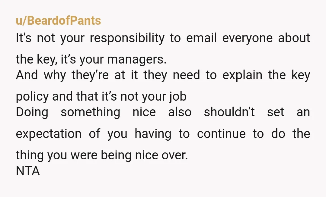 u/catiebug NTA, but oh my God whhhyyyyy is the conference room even being locked at all after this much drama?!?! If you're going to open it for whoever asks, it...
