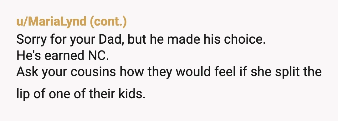 u/Beautiful-Story2811 Soooooo.... a lot of your family and a few others are willing to overlook the fact that she assaulted a 4 year old so severely that she split his...