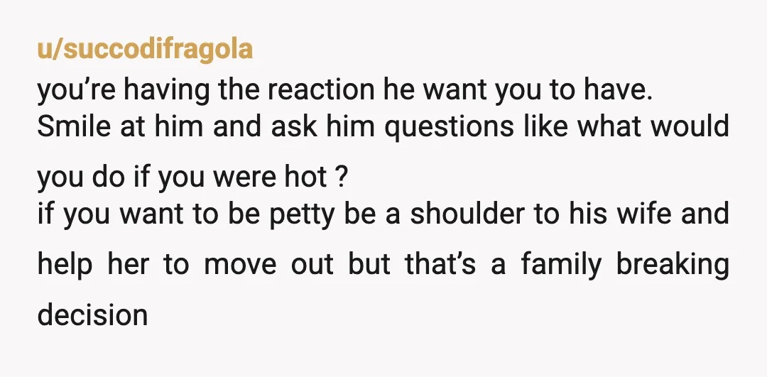 u/okidokiefrokie
NOR obviously.
He sounds deranged.
Get out and offer what support you can to his wife who is obviously living with abuse.