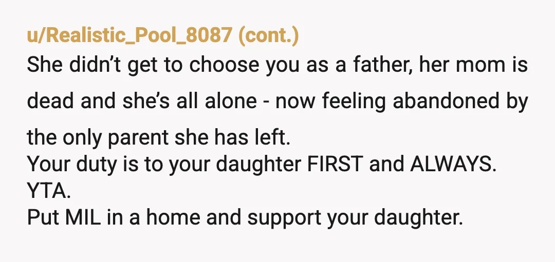 u/TheGardenNymph YTA- she's 20 and pregnant, maybe her biggest mistake is thinking her parents would be there to help her if she needed it. Your MIL obviously needs support, but...