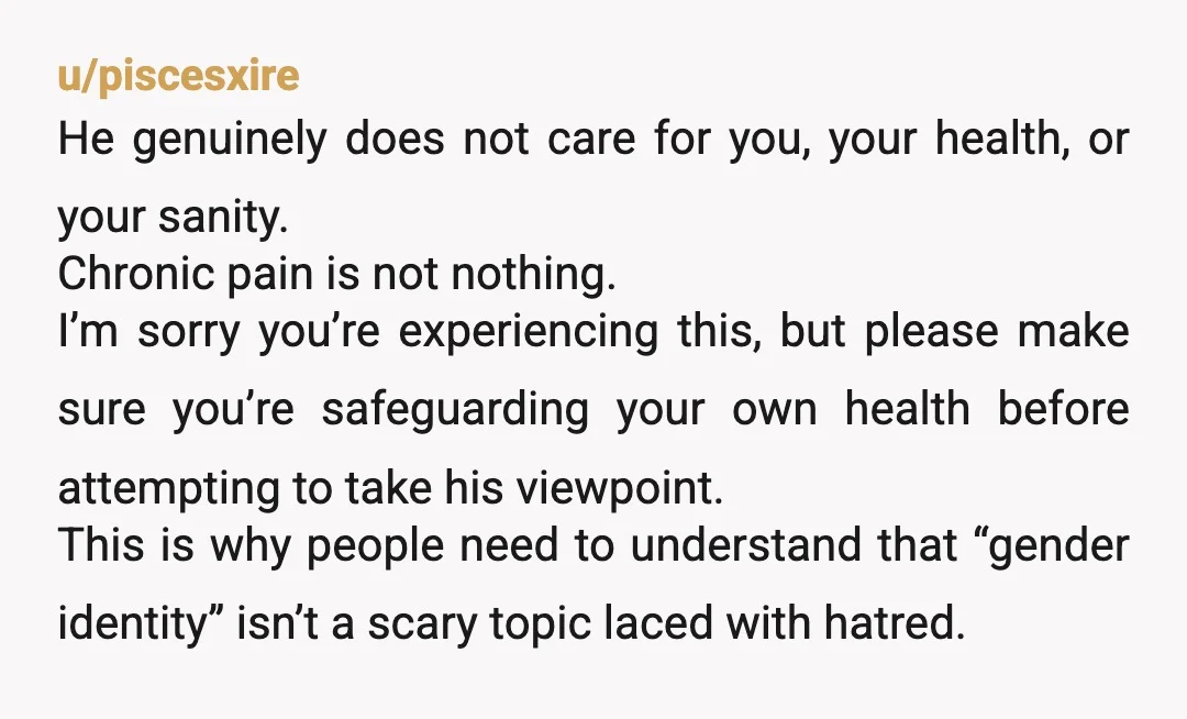 u/Healthy-Magician-502
Your husband sounds incredibly stupid.
My sympathies to you for having reproduced with such an idiot.
